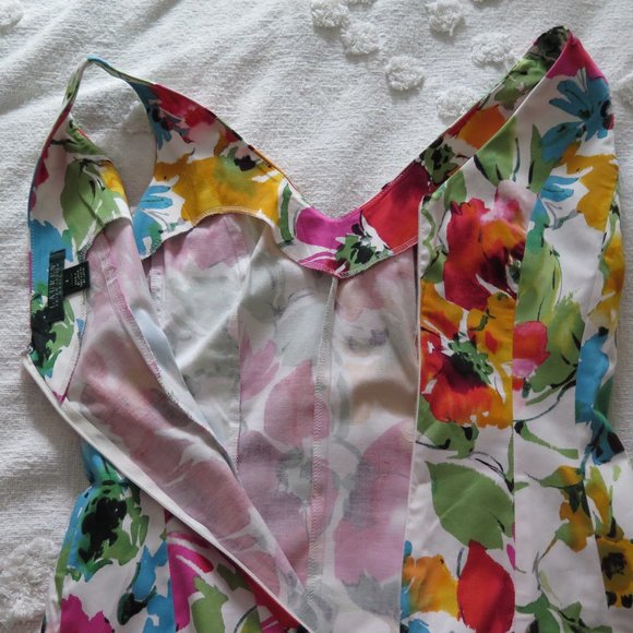 🔥CLEARANCE🔥 Ralph Lauren Bright Floral Sleeveless A-Line Dress Size 4 - Picture 8 of 8